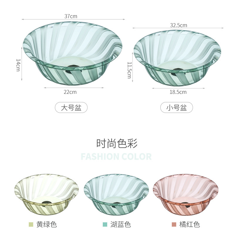 Factory Direct Sales New Fashion Transparent Pet Washbasin Simple Home Washbasin Wash Face Wash Feet Plastic Basin