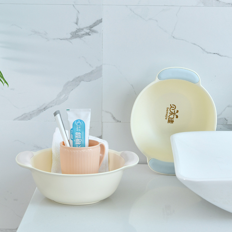 Children&#039;s washbasin plastic basin baby wash buttocks small basin household size extra thick Cartoon wash foot washbasin laundry basin