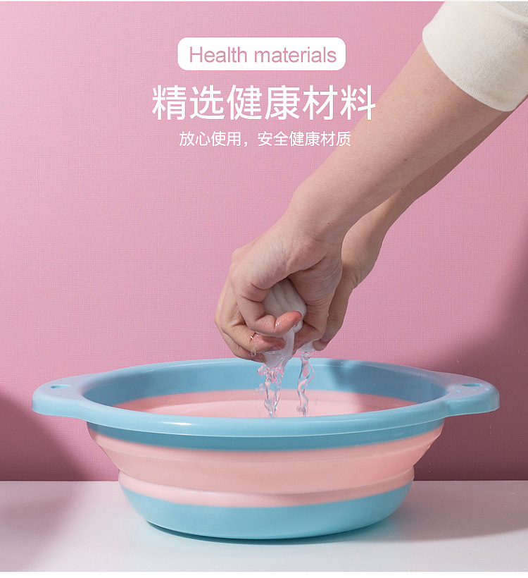 F431 Portable folding Washbasin Household Hanging Plastic basin folding foot washing Basin