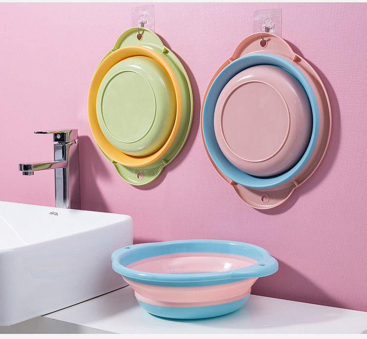 F431 Portable folding Washbasin Household Hanging Plastic basin folding foot washing Basin