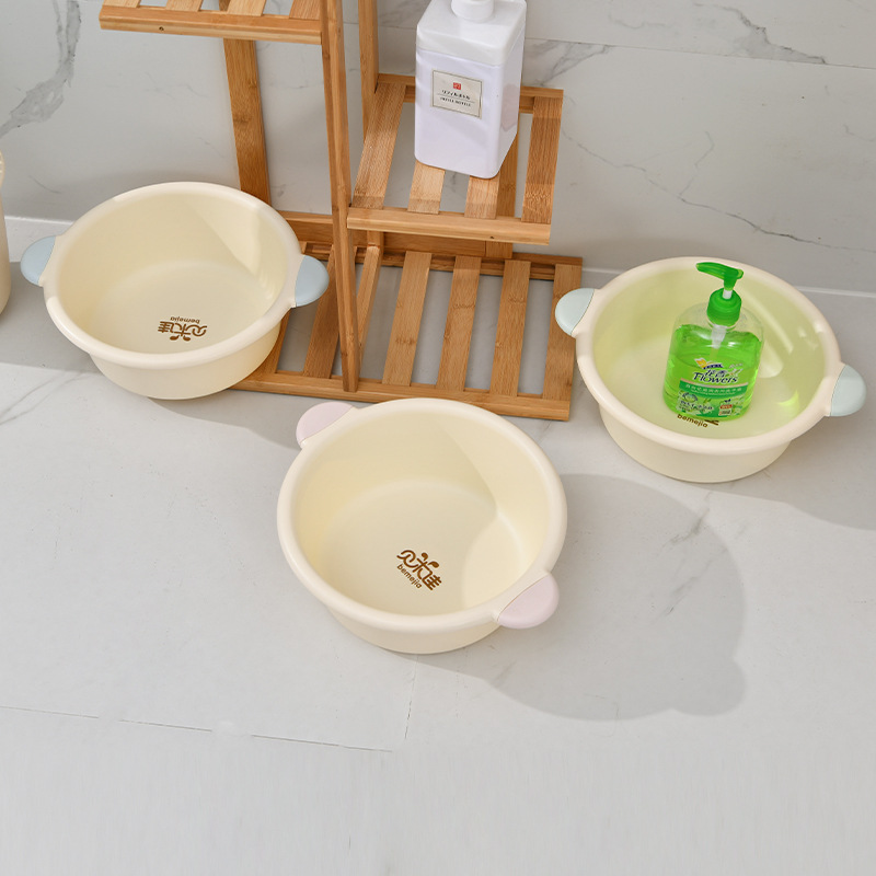 Children Washbasin Plastic Basin Baby Butt Washing Small Basin Household Large Size Thickened Cartoon Feet-Washing Basin Laundry Basin