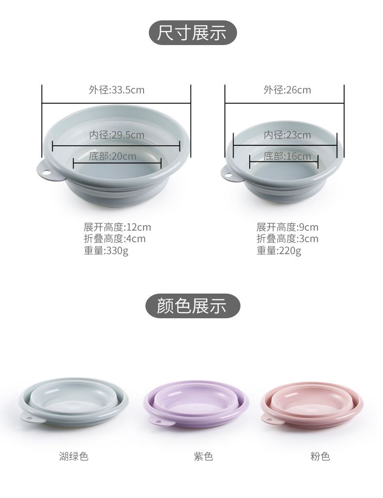 Portable Folding Large Size Washbasin Household Plastic Laundry Basin Travel Thickened Small Size Clothes Cleaning Basin Plastic Basin