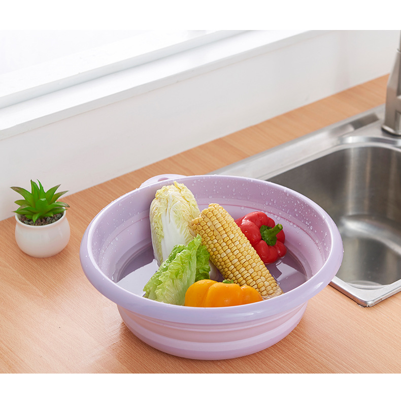 Portable Folding Large Size Washbasin Household Plastic Laundry Basin Travel Thickened Small Size Clothes Cleaning Basin Plastic Basin