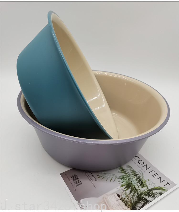 Thickened Two-Color Plastic Basin Household Washbasin Washing Basin Student Dormitory Kitchen Clothes Cleaning Basin Children's Basin
