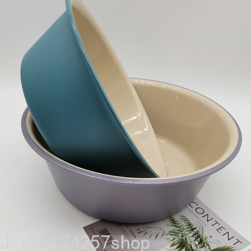 Thickened Two-Color Plastic Basin Household Washbasin Washing Basin Student Dormitory Kitchen Clothes Cleaning Basin Children&#039;s Basin
