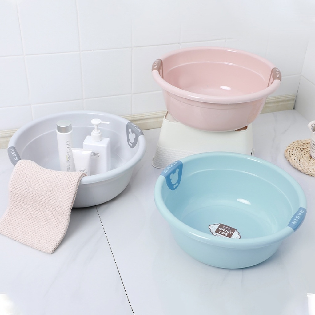 Household Washbasin Plastic Basin Large Thickened Binaural Student Washbasin round Laundry Basin Plastic Wash-Basin Customization Household Washbasin Plastic Basin Large Thickened Binaural Student Washbasin round Laundry Basin Plastic Wash-Basin Customization