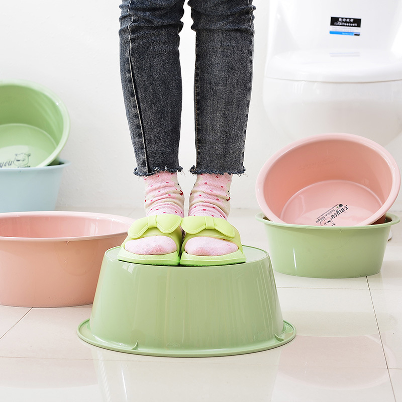 Plastic Washbasin Baby Basin Advertising Gift Thickened Plastic Basin Student Basin Feet-Washing Basin Logo Customization