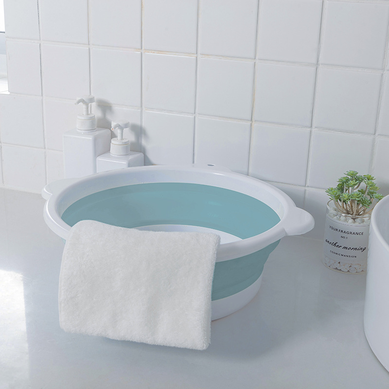 Portable Retractable Washbasin Travel Folding Basin Multi-Functional Outdoor Face Washing Feet Plastic Basin Student Folding Basin