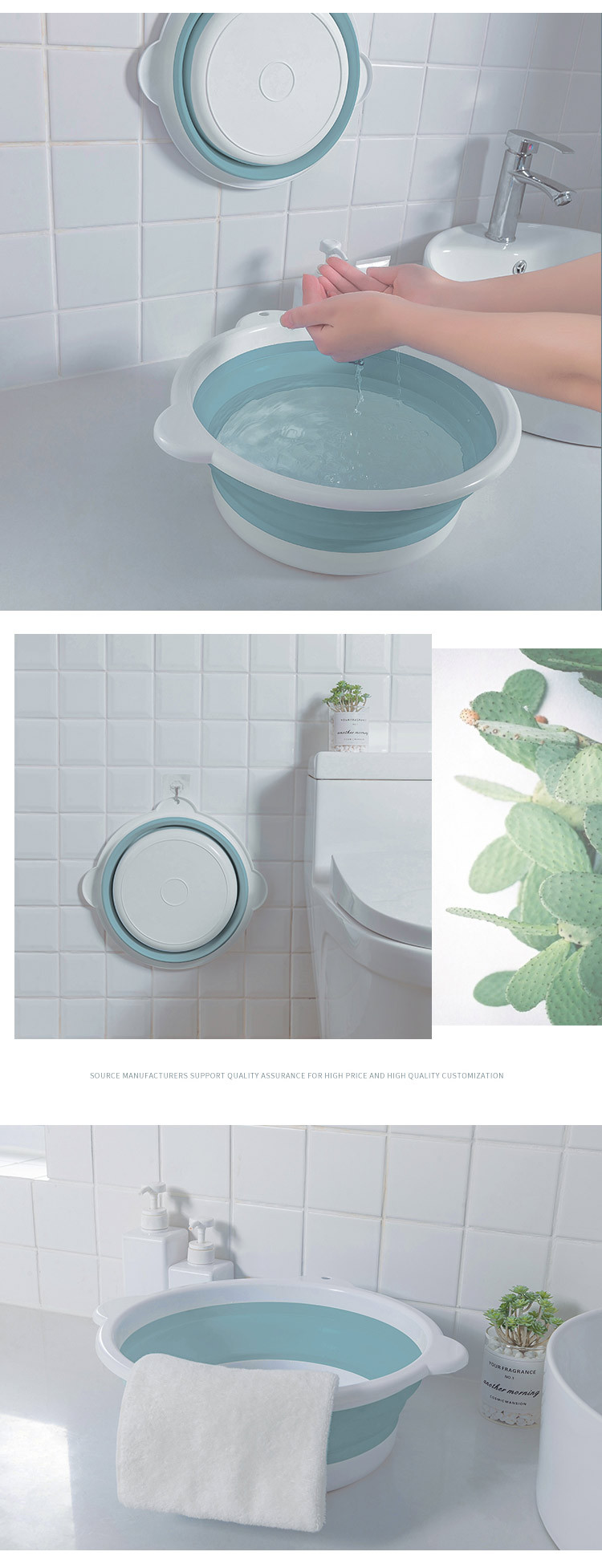 Portable Retractable Washbasin Travel Folding Basin Multi-Functional Outdoor Face Washing Feet Plastic Basin Student Folding Basin