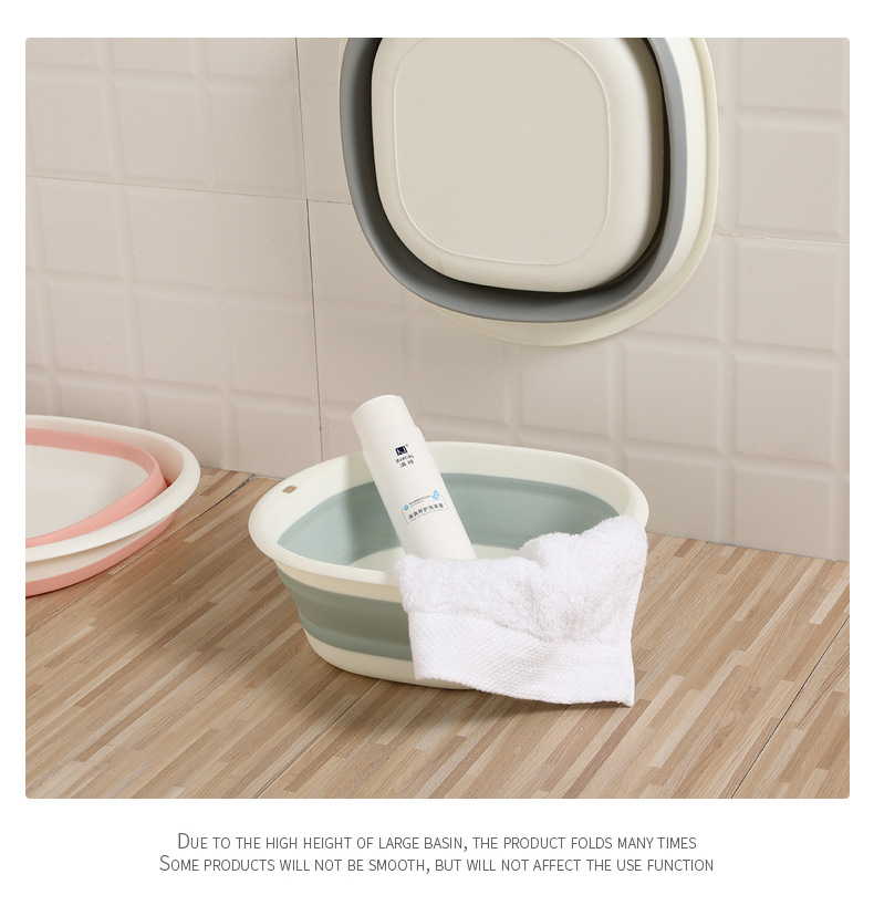 Home Folding Basin Bathroom Laundry Basin Vegetable Basin Outdoor Portable Plastic Basin Multifunctional Retractable Washbasin