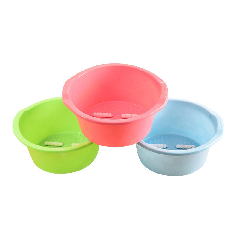 Factory Direct Sales Household Plastic Basin Multi-Purpose Binaural Deepening Thickening Laundry Washbasin Children&#039;s Feet-Washing Basin