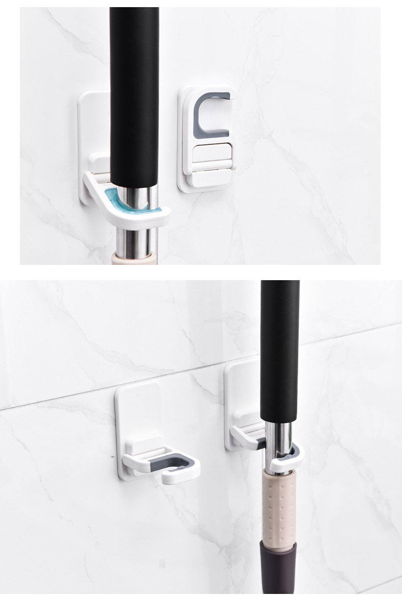 Mop hooks are non-perforated, non-marked, wall-mounted toilet fixed to receive and hang Broom Mop Clamps