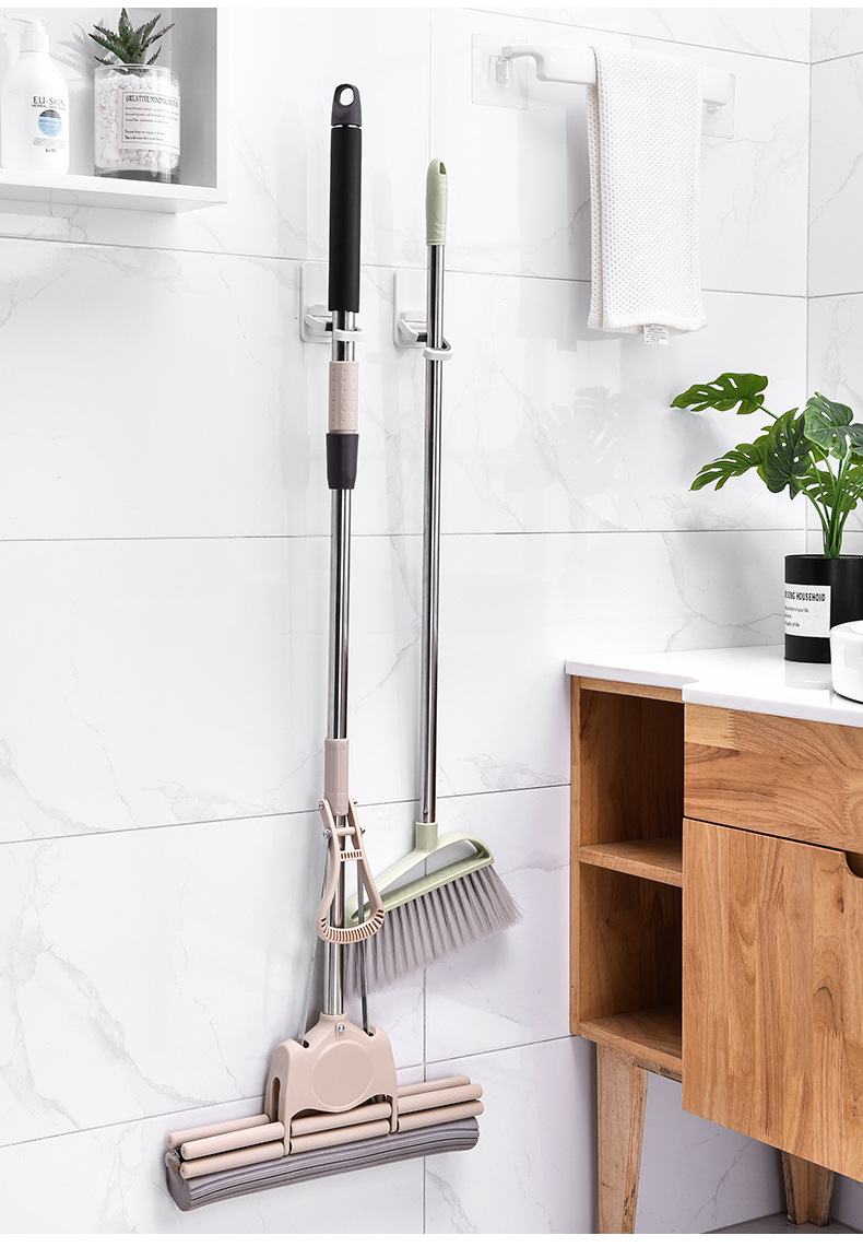 Mop hooks are non-perforated, non-marked, wall-mounted toilet fixed to receive and hang Broom Mop Clamps