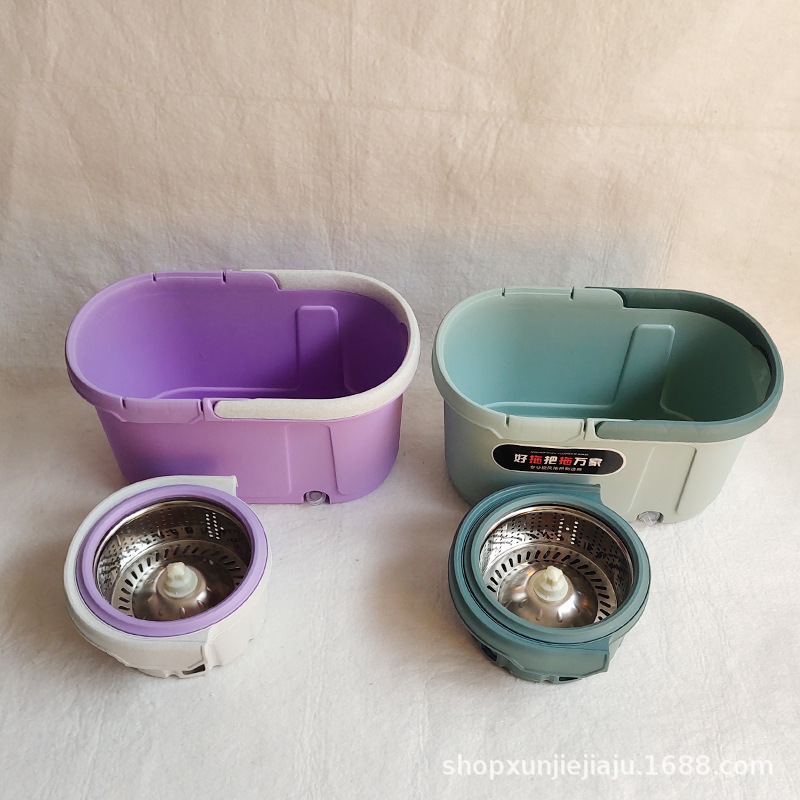 Mop Bucket Rotating Mop Mop Household Lazy Double Drive Spin-Dry Hand Wash-Free Mop Bucket Wholesale