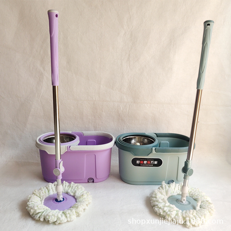 Mop Bucket Rotating Mop Mop Household Lazy Double Drive Spin-Dry Hand Wash-Free Mop Bucket Wholesale
