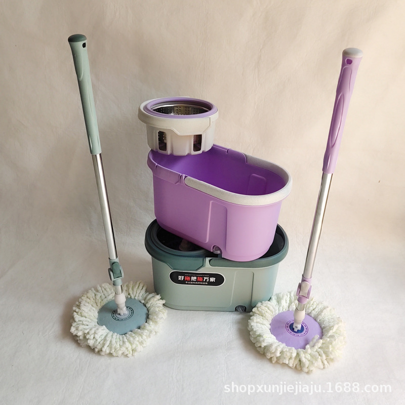 Mop Bucket Rotating Mop Mop Household Lazy Double Drive Spin-Dry Hand Wash-Free Mop Bucket Wholesale