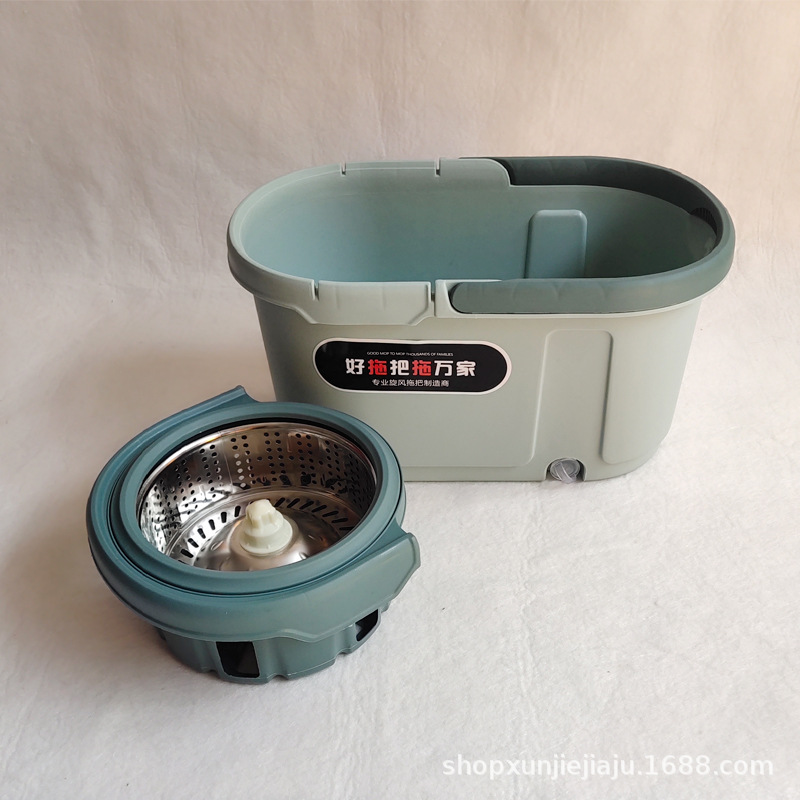 Mop Bucket Rotating Mop Mop Household Lazy Double Drive Spin-Dry Hand Wash-Free Mop Bucket Wholesale