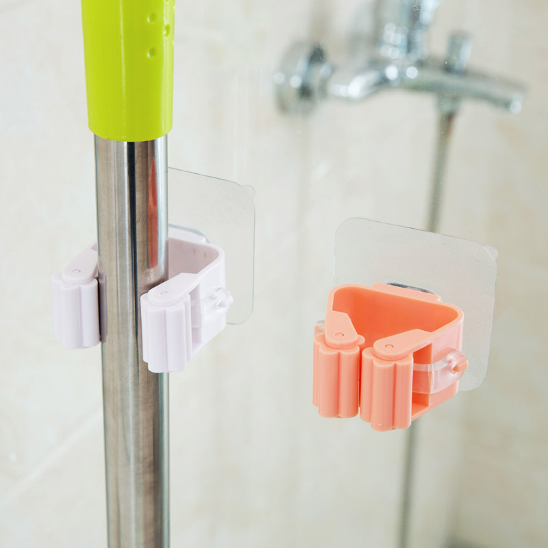 T2528 No-punch Rack Bathroom Mop Hook Mop hanger Rack Booth Mop Clip