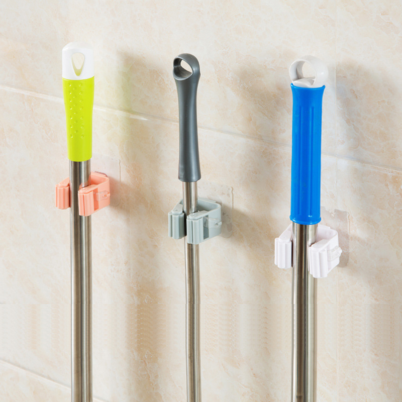 T2528 No-punch Rack Bathroom Mop Hook Mop hanger Rack Booth Mop Clip