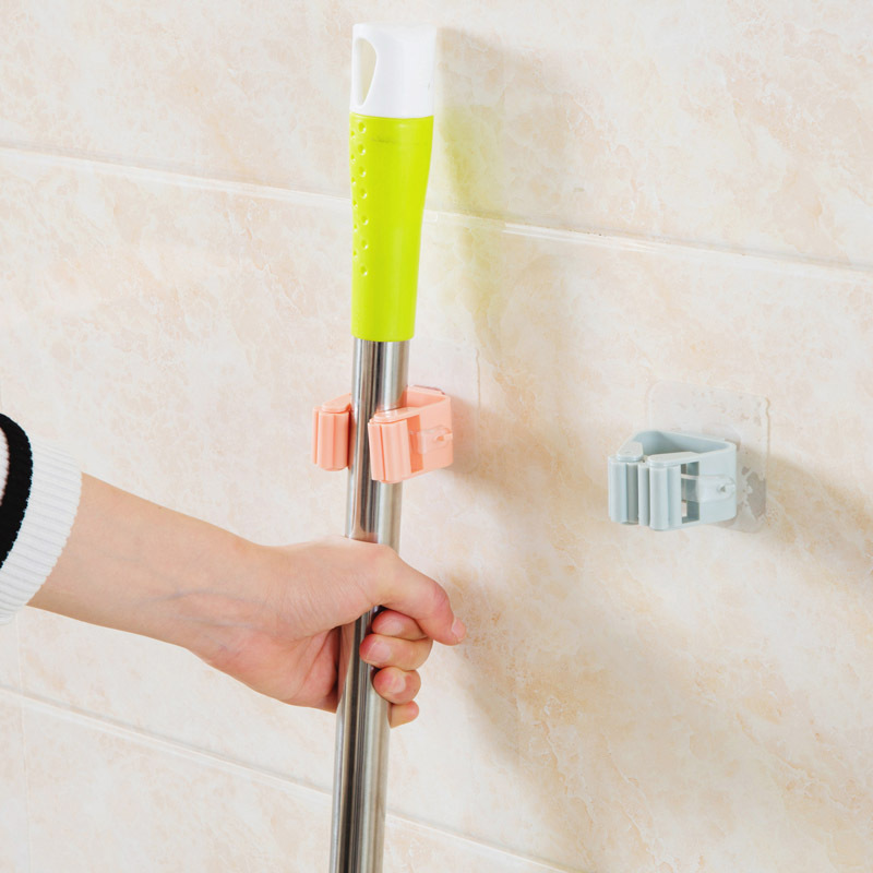 T2528 No-punch Rack Bathroom Mop Hook Mop hanger Rack Booth Mop Clip