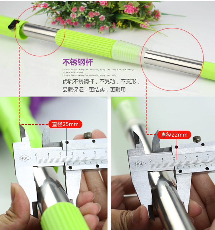 The Mop self - twist water rotary wash to stainless steel telescopic household water absorption lazy drag Mop to both dry and wet