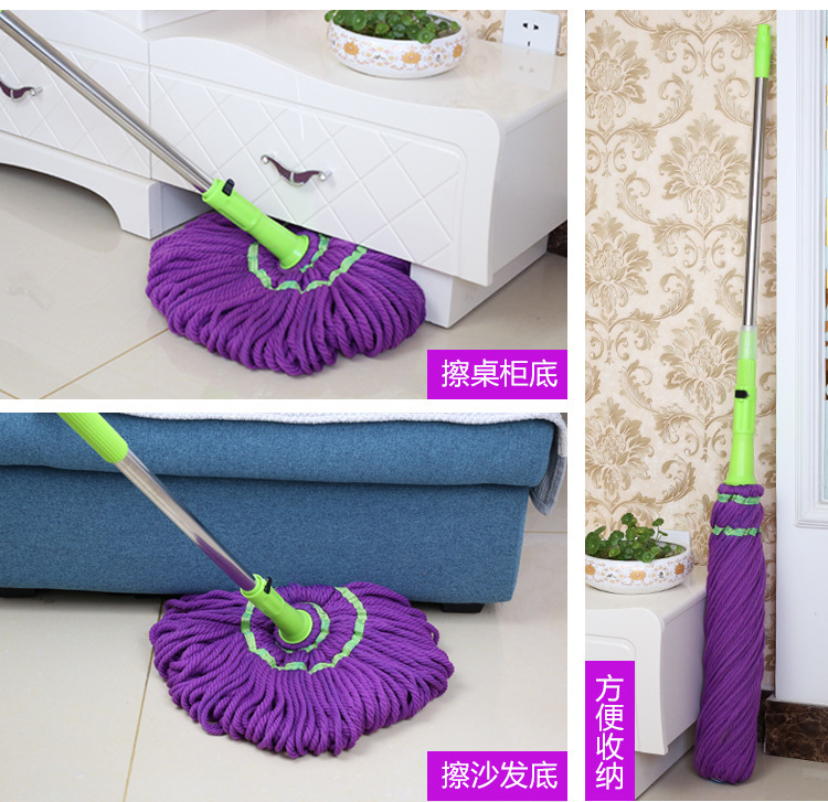 The Mop self - twist water rotary wash to stainless steel telescopic household water absorption lazy drag Mop to both dry and wet