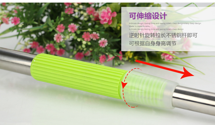 The Mop self - twist water rotary wash to stainless steel telescopic household water absorption lazy drag Mop to both dry and wet