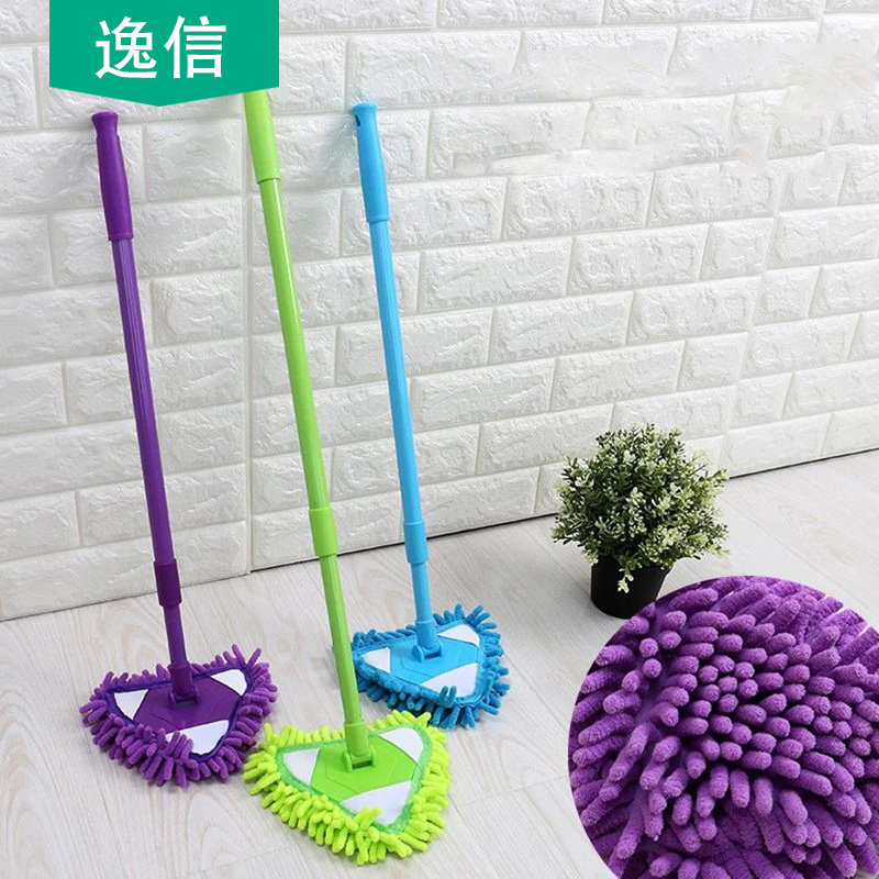 Triangle Lazy Mop Floor Wall Cleaning Cloth Household Bathroom Kitchen Cleaning Chenille Triangle Small Mop Set
