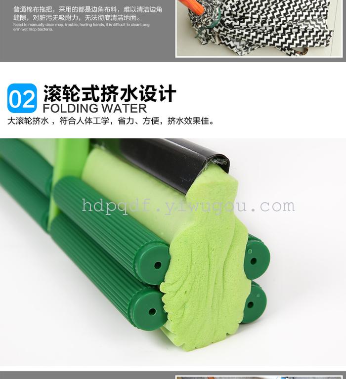 Factory direct sales 2016 new good quality of green cotton double rolling type water wringing mop