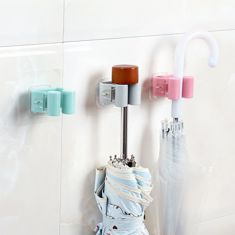 XY no-punch Mop Rack Mop Hook Creative Seamless bathroom Mop Rack Mop Clip