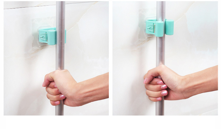 XY no-punch Mop Rack Mop Hook Creative Seamless bathroom Mop Rack Mop Clip