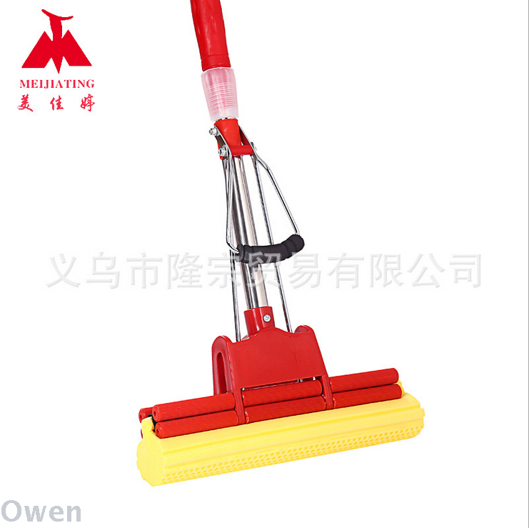 Meijiating 27cm Plastic Square Fork PVA Mop Guangdong German Cotton Non-Slip Sponge Water Mop