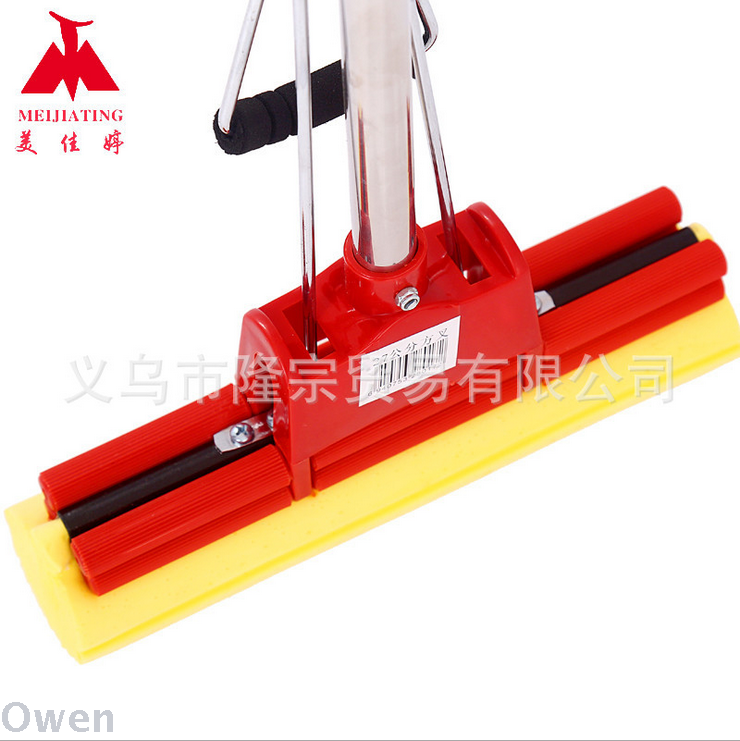 Meijiating 27cm Plastic Square Fork PVA Mop Guangdong German Cotton Non-Slip Sponge Water Mop