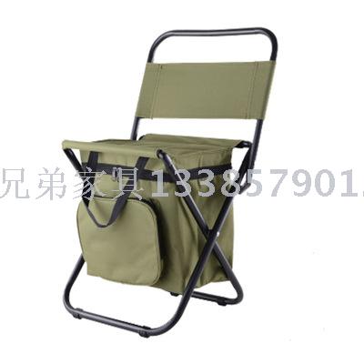 Multifunctional Outdoor Folding Stool Portable Ice Stool with Insulation Bag Can Back Fishing Stool Beach Chair Lightweight Chair