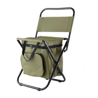 Multifunctional Outdoor Folding Stool Portable Ice Stool with Insulation Bag Can Back Fishing Stool Beach Chair Lightweight Chair