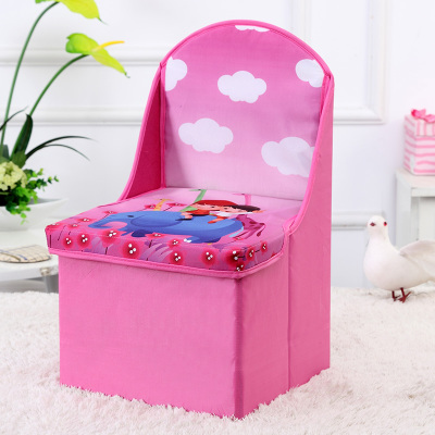 Cartoon children back stool stool chair folding stool baby toy can sit Oxford cloth storage box