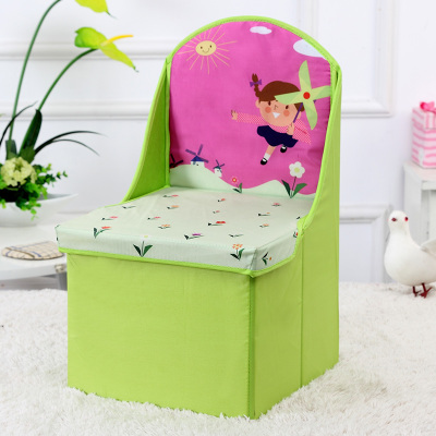 Cartoon children back stool stool chair folding stool baby toy can sit Oxford cloth storage box