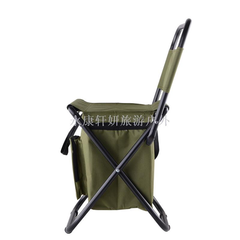 Outdoor folding chair backseat fishing stool horse stool multi-function insulation ice bag stool folding stool