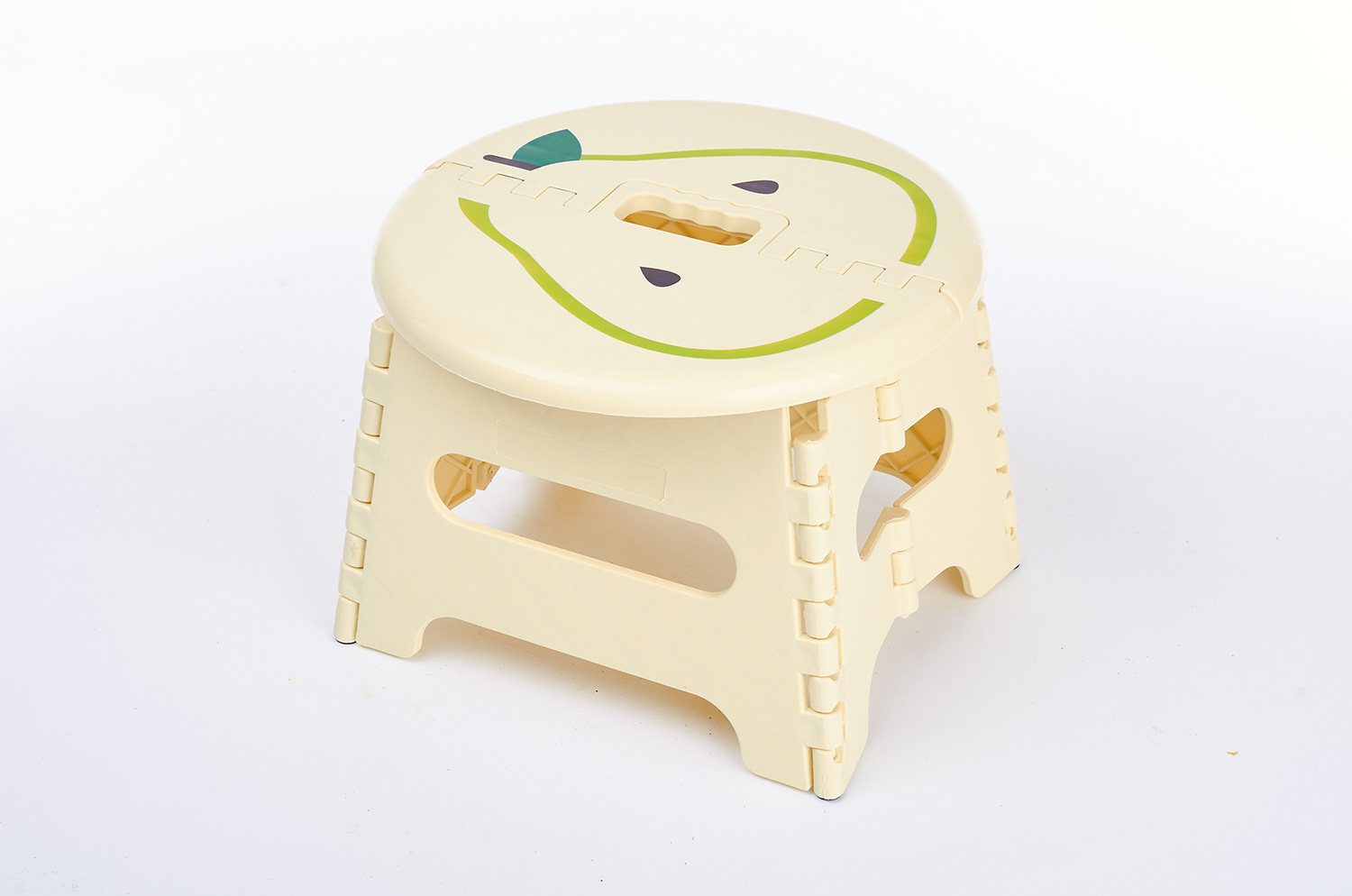 Korean-Style Small Fruit Folding Stool with Automatic Safety Lock