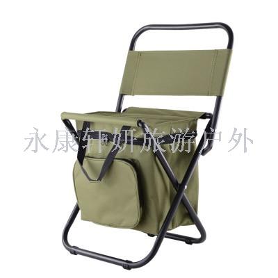 Outdoor folding chair backseat fishing stool horse stool multi-function insulation ice bag stool folding stool