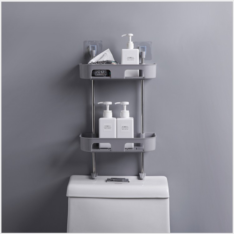 Creative Multifunctional Bathroom Toilet Rack Sundries Rack Bathroom Punch-Free Stick Toilet Storage Rack Storage Rack