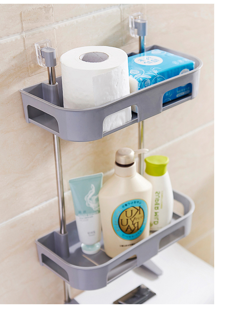 Creative Multifunctional Bathroom Toilet Rack Sundries Rack Bathroom Punch-Free Stick Toilet Storage Rack Storage Rack