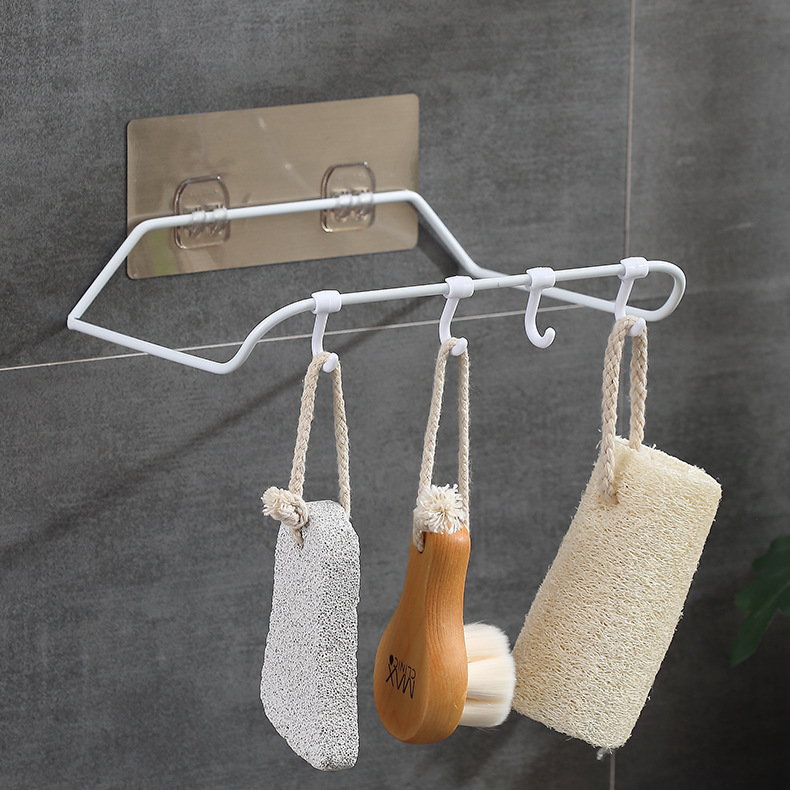 Washstand Punch-Free Wrought Iron Washbasin Storage Rack Bathroom Kitchen Foldable Wall-Mounted Stainless Steel Face Rack