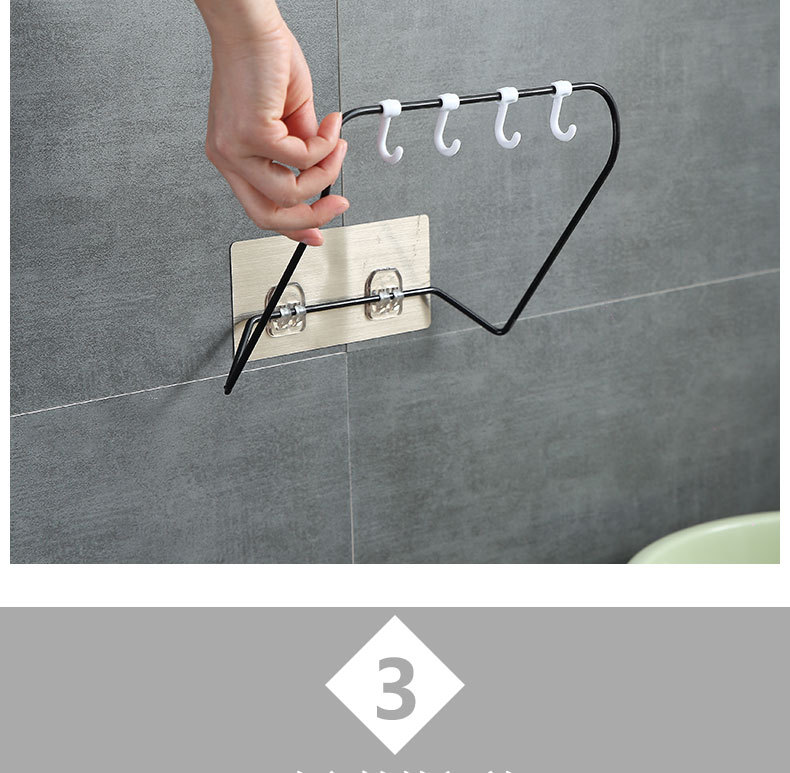 Washstand Punch-Free Wrought Iron Washbasin Storage Rack Bathroom Kitchen Foldable Wall-Mounted Stainless Steel Face Rack