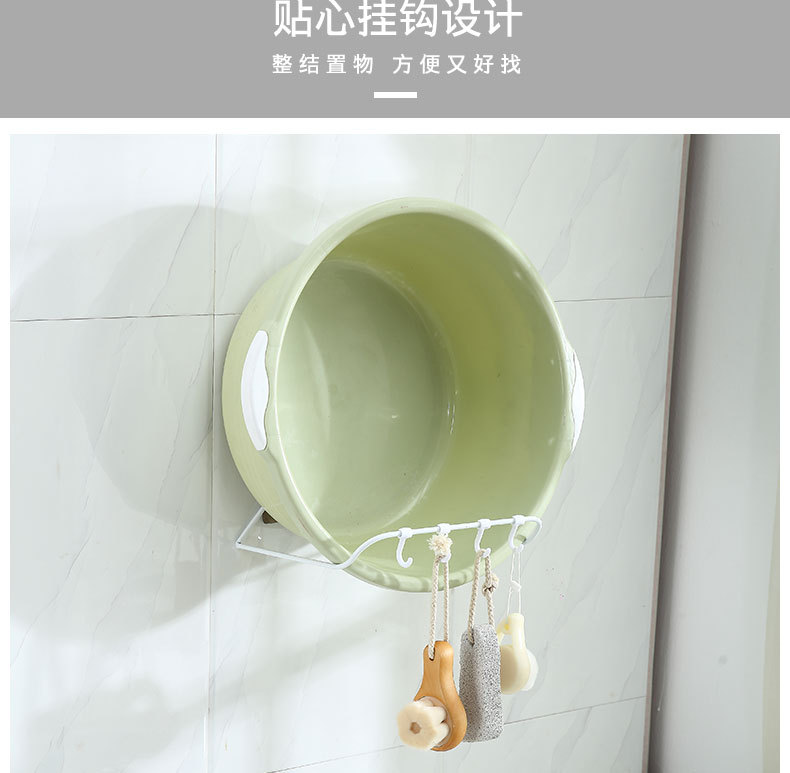 Washstand Punch-Free Wrought Iron Washbasin Storage Rack Bathroom Kitchen Foldable Wall-Mounted Stainless Steel Face Rack