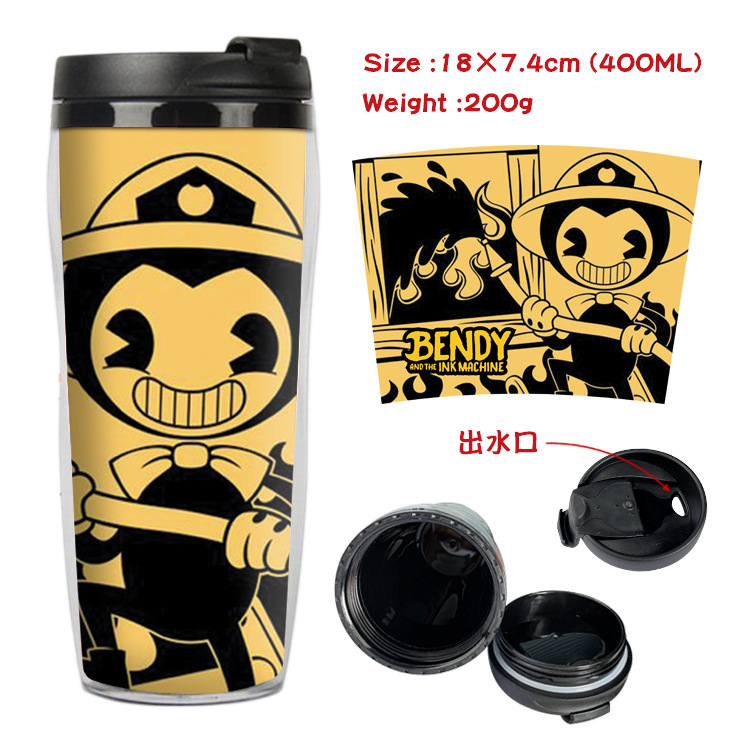 and Ink Printing Machine Animation Peripheral Double Insulation Plastic Cup Sports Kettle Cool Water Pot Creative Glass
