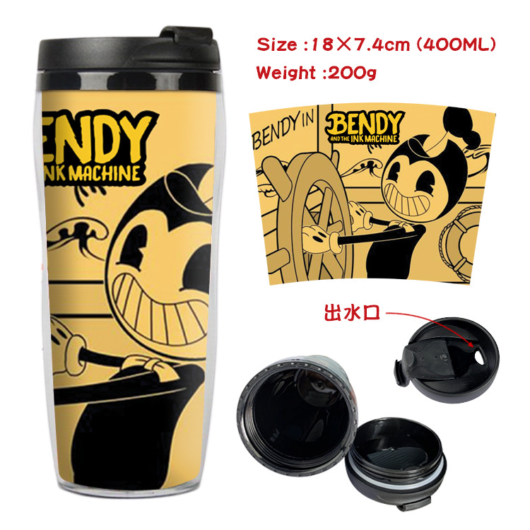 and Ink Printing Machine Animation Peripheral Double Insulation Plastic Cup Sports Kettle Cool Water Pot Creative Glass