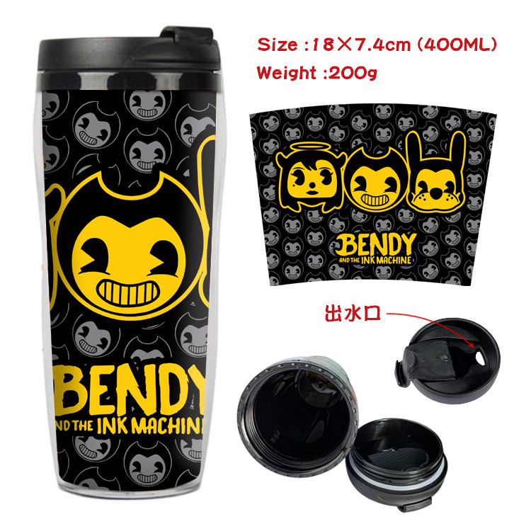 and Ink Printing Machine Animation Peripheral Double Insulation Plastic Cup Sports Kettle Cool Water Pot Creative Glass