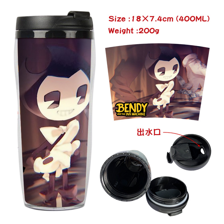 and Ink Printing Machine Animation Peripheral Double Insulation Plastic Cup Sports Kettle Cool Water Pot Creative Glass