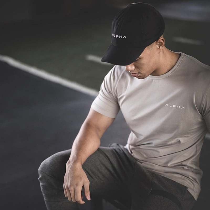 2018 Muscle Boy Sports Spring Fitness Stretch Pure Cotton Leisure Running machine Exercise T-shirt